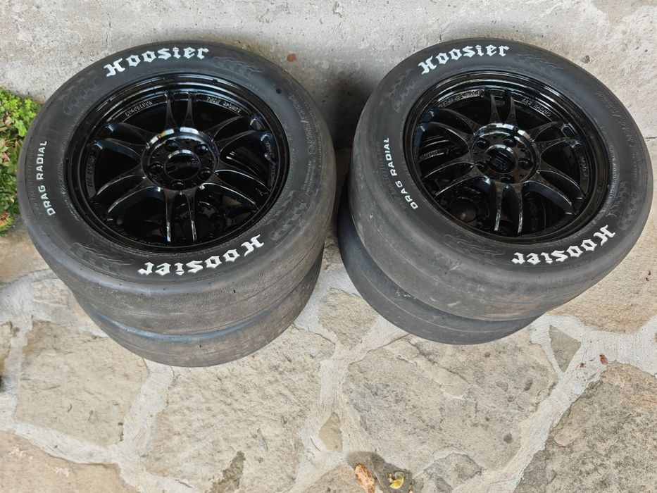 Продавам лети джанти 5х100 и гуми драг радиали hoosier 225 /50/15