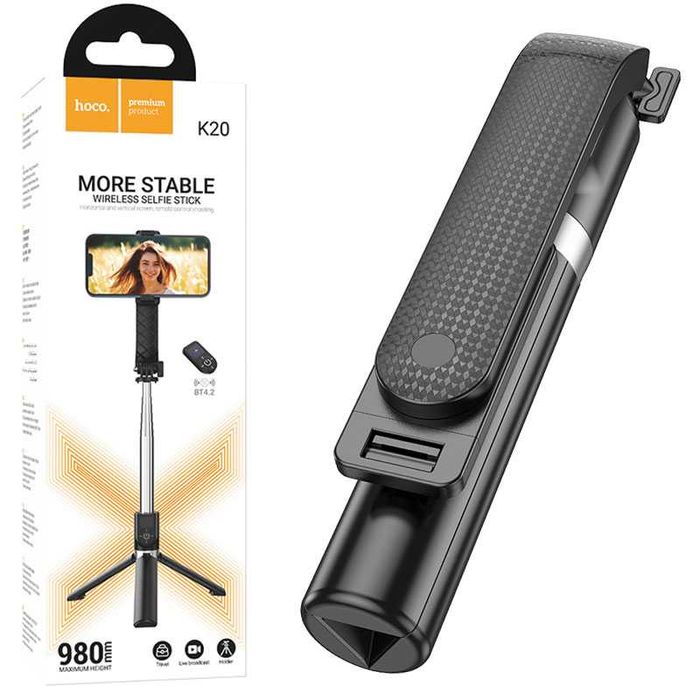 Suport Stand, tip Selfie telefon, 2 in 1, Telescopic cu telecomanda BT