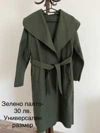 Зелено палто-Универсален размер