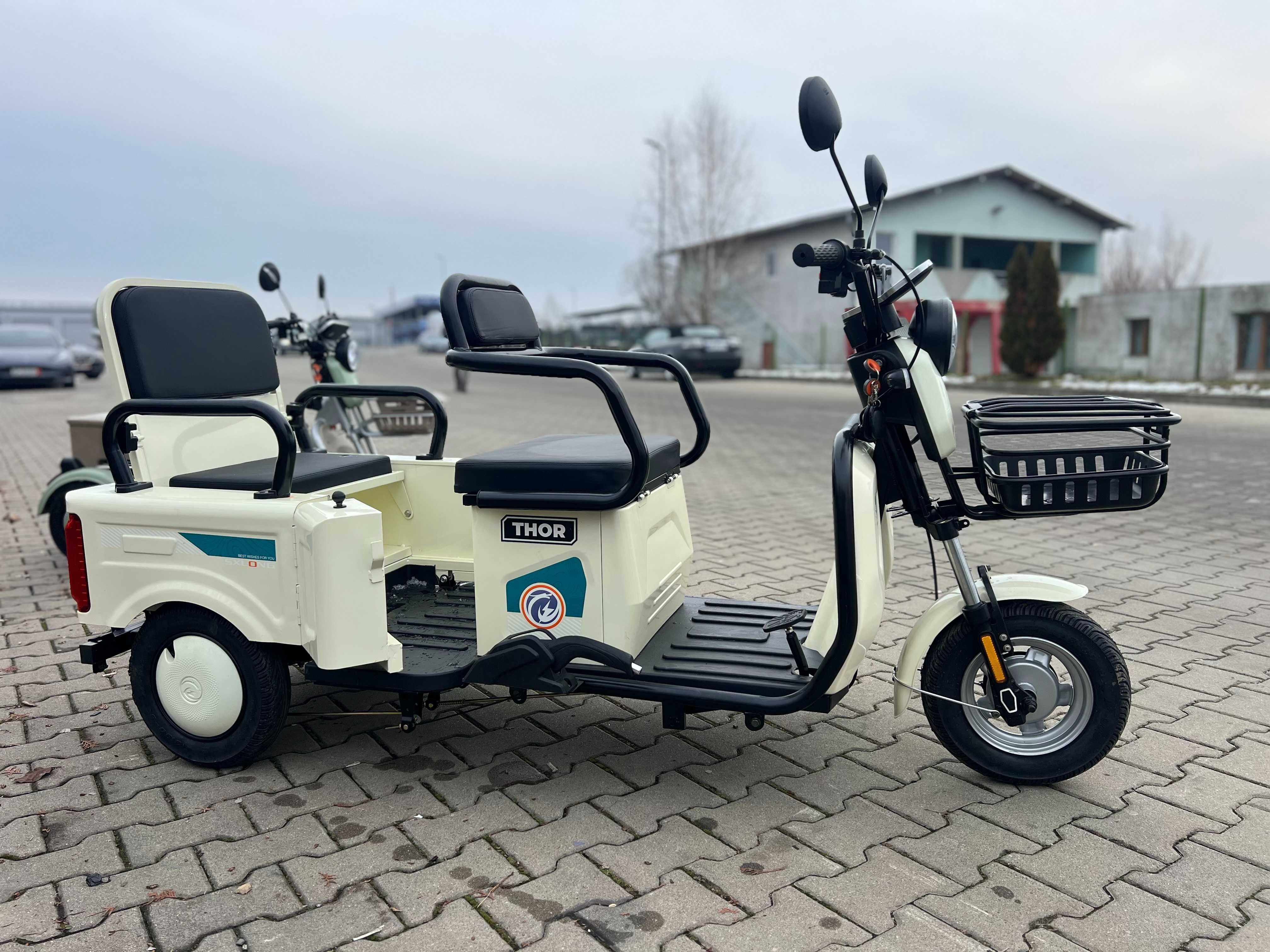 Triciclu electric Thor S X LONG 600W alb negru rosu gri Agramix