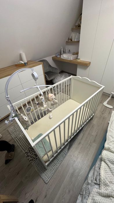 Patut bebe din lemn+ saltea