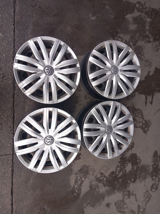Jante VW tabla cu capace originale 16" 5X112
