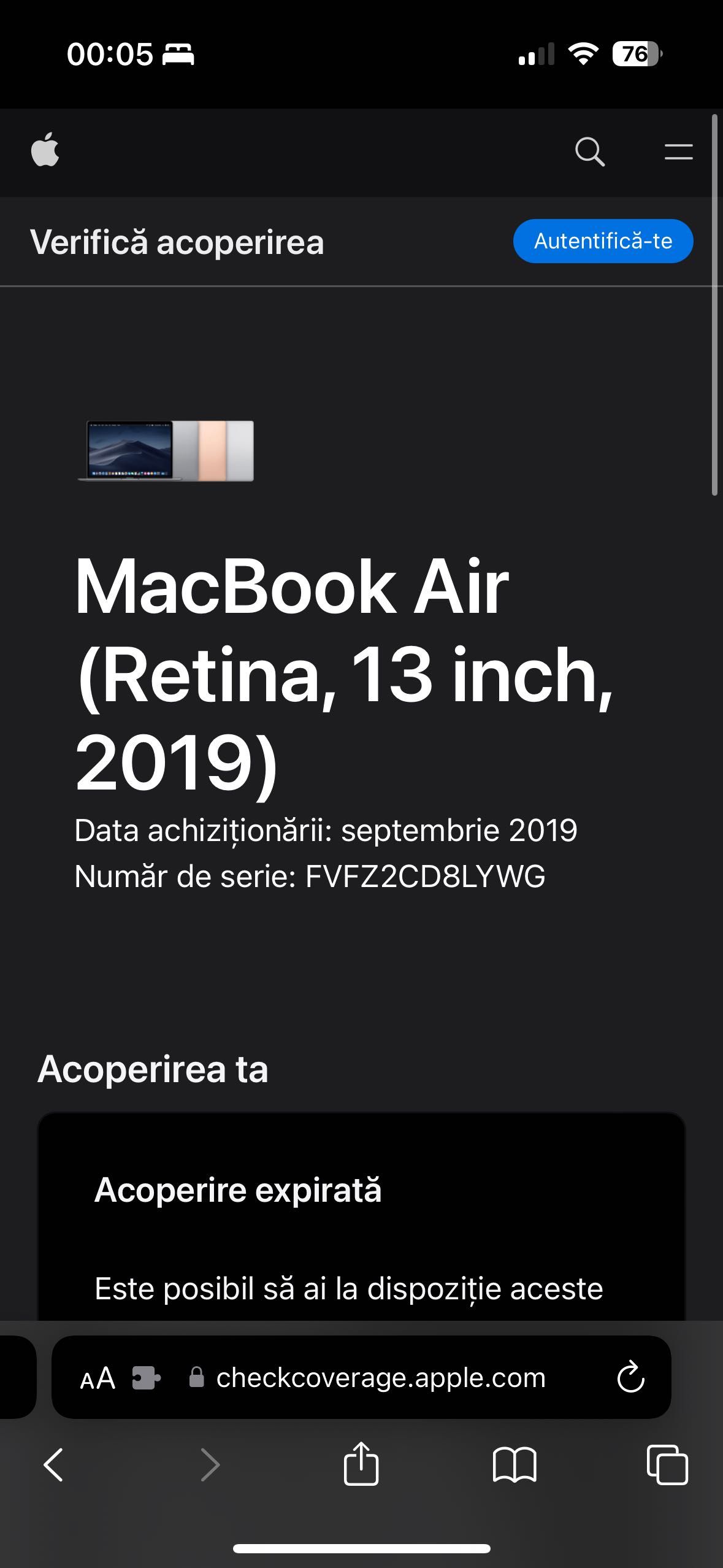 macbook air 13" 2019 i5 8gb RAM SSD 120gb