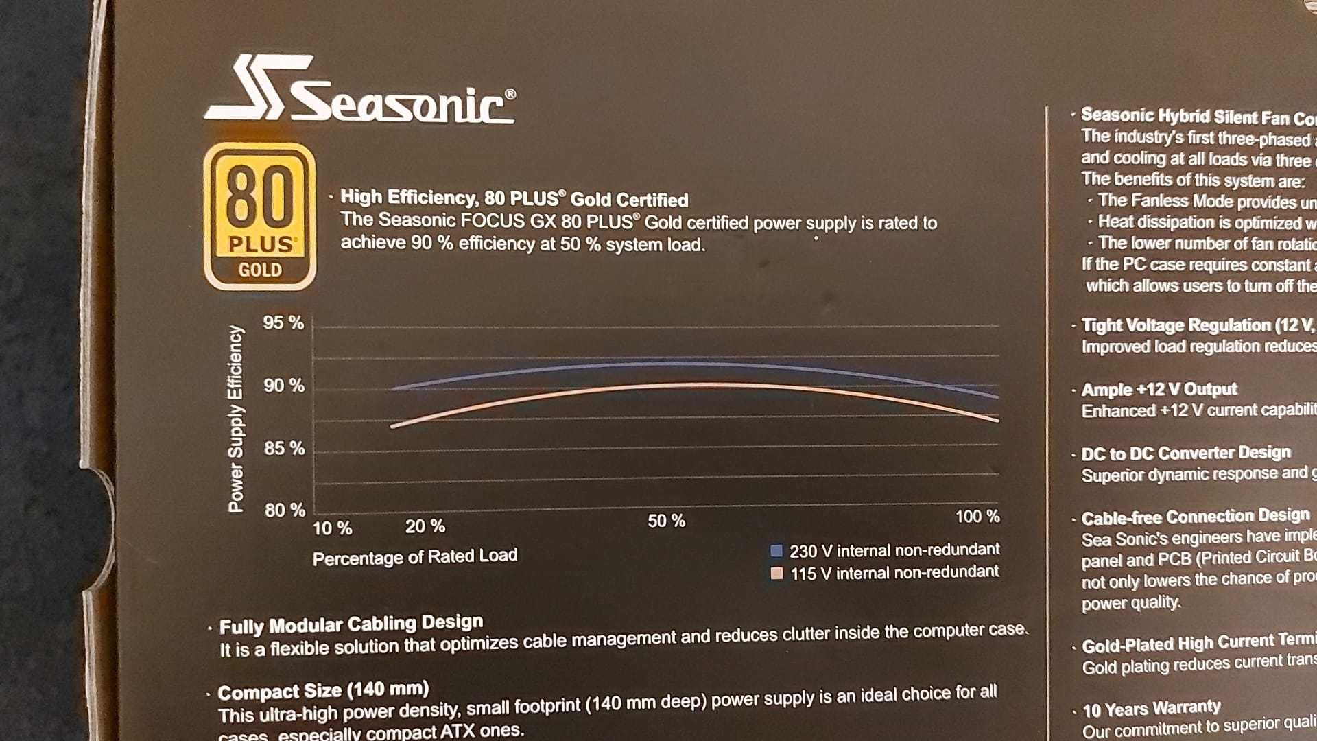 Sursa Seasonic FOCUS GX Series, 80 PLUS Gold, 650W, Fully Modular