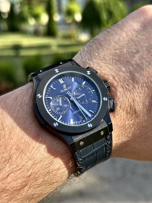 ceas barbat hb classic fusion blue dial 45,mm