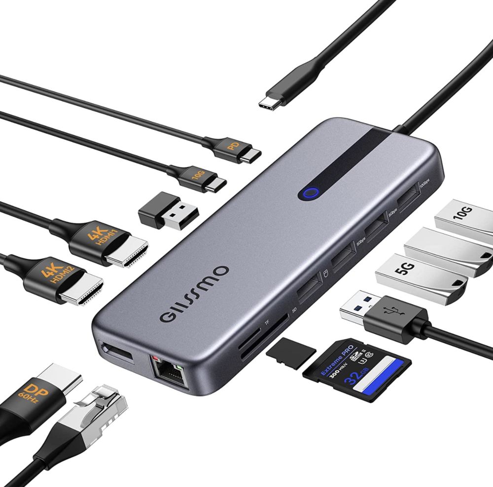 GIISSMO 13in1 usb c Hub — Концентратор DisplayPort Adapter Переходник