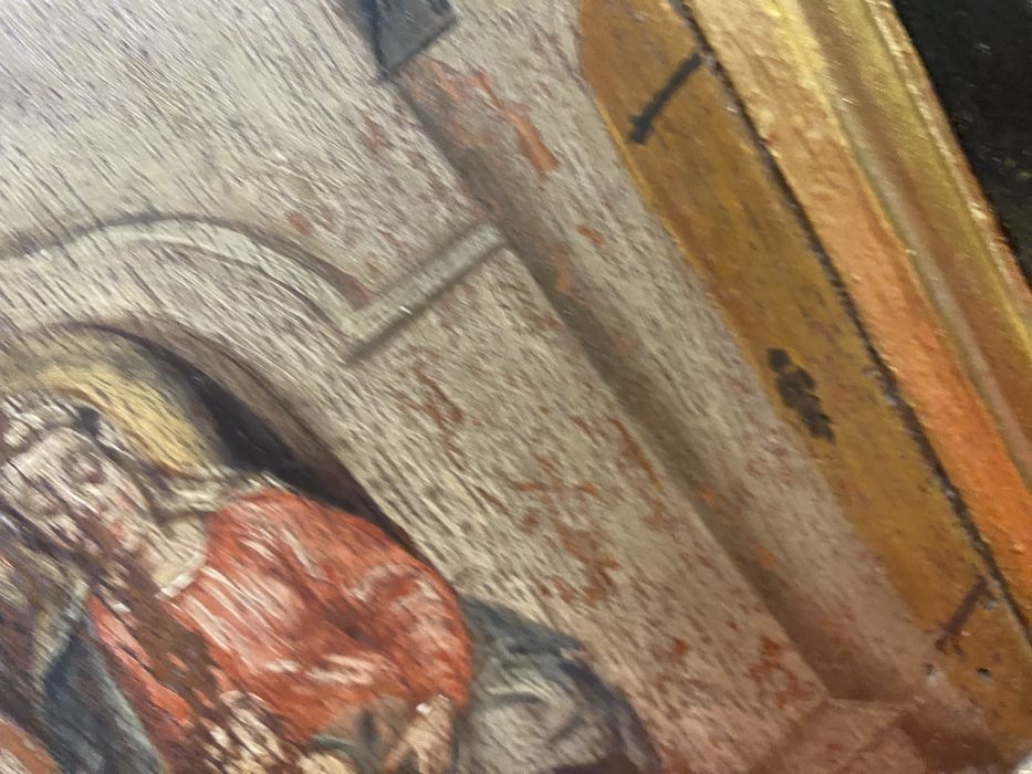 Религиозен панел икона Богородица Франция 19 век дърво