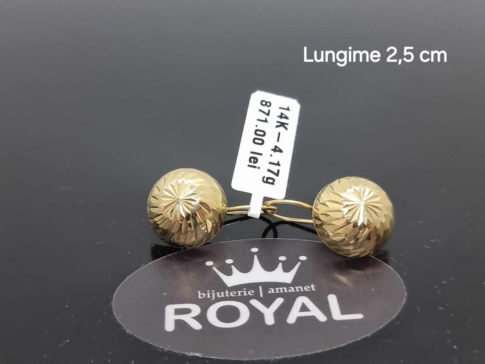 Bijuteria Royal:Cercei aur 14k/4.17 gr