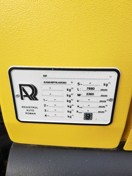 2013 DAF 45.140 Camion basculabil 7.5T lift oblon schimb variante auto