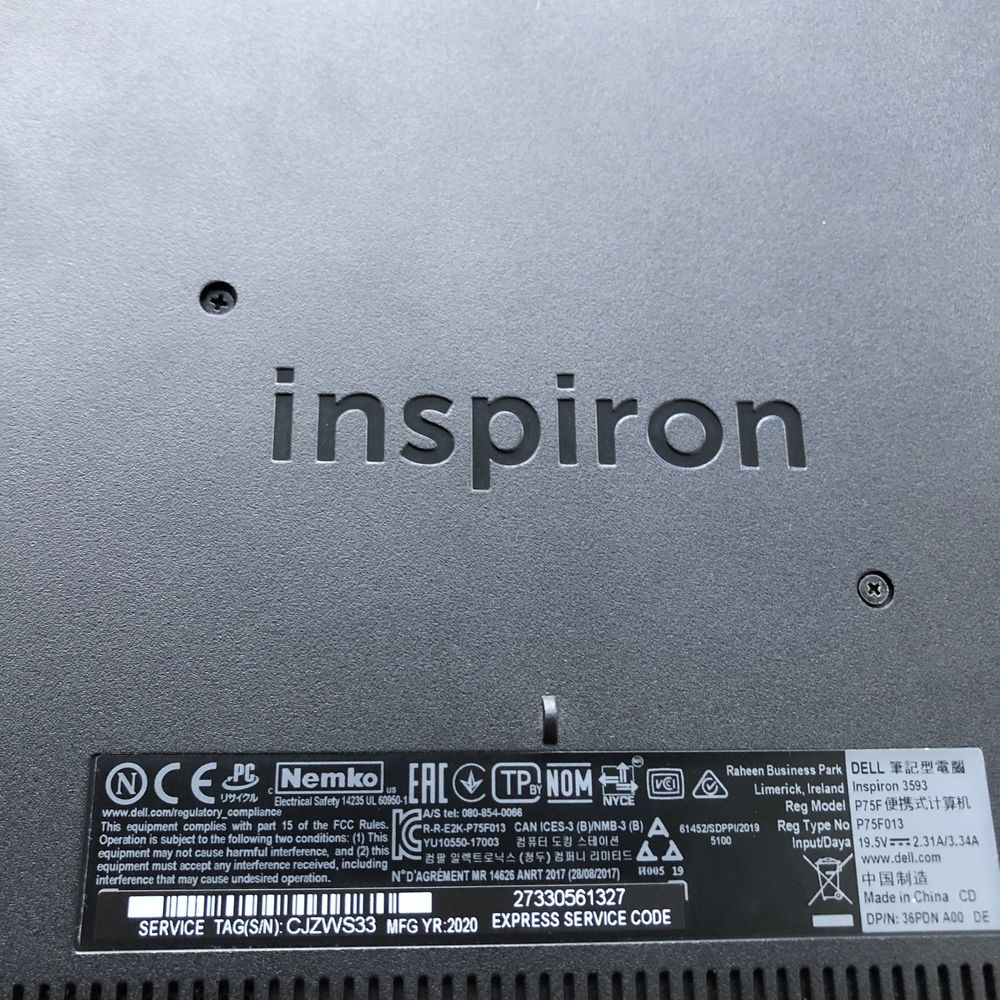 Laptop Dell Inspiron 3593,i3-1005G1,512GB SDD,15.6inch, RAM 8GB