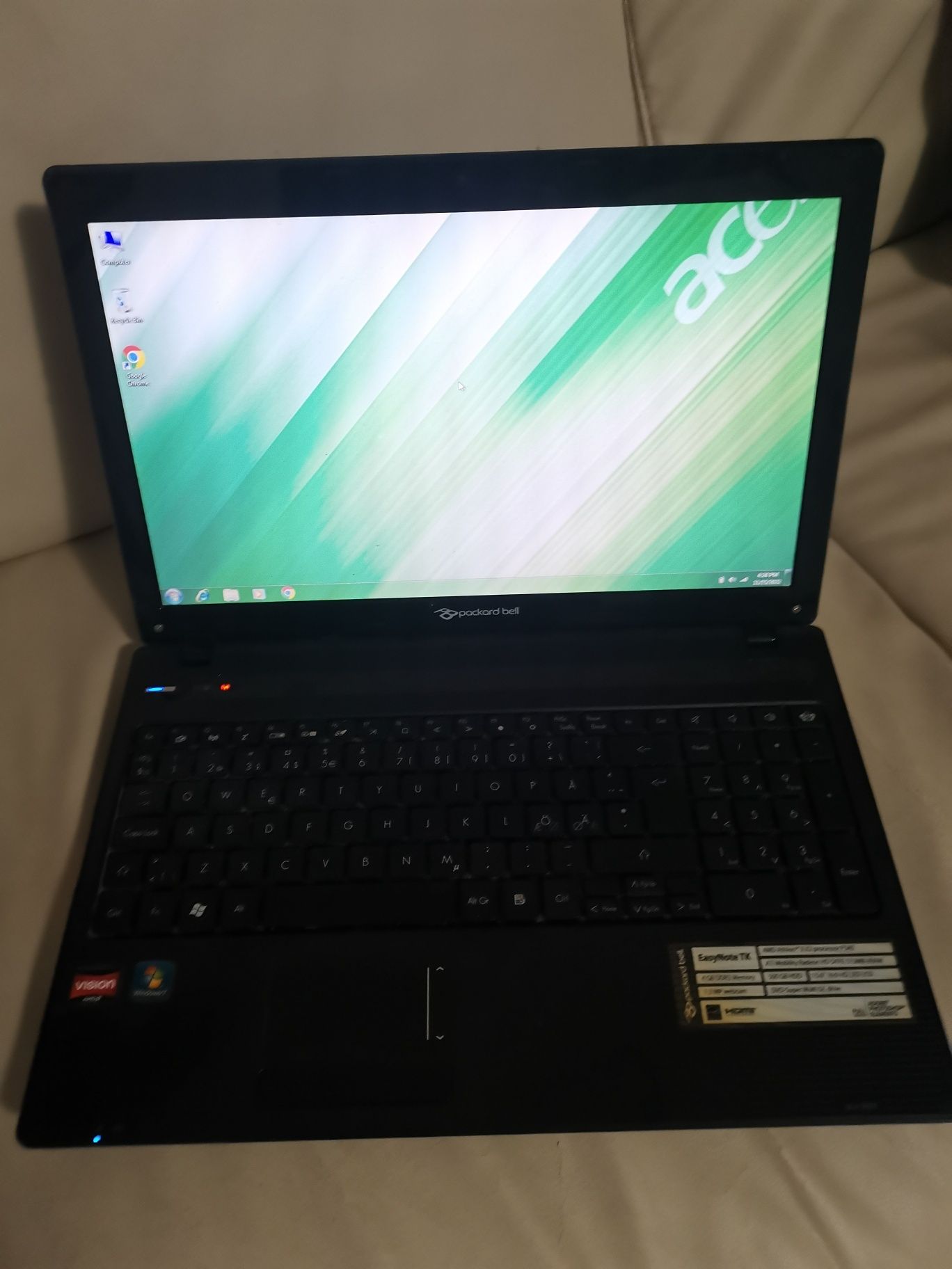 Laptop Packard Bell display 15,6 led