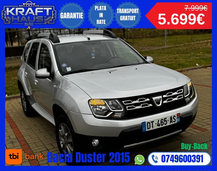 Dacia Duster 2015 full options 1.2Tce sau rate TBI