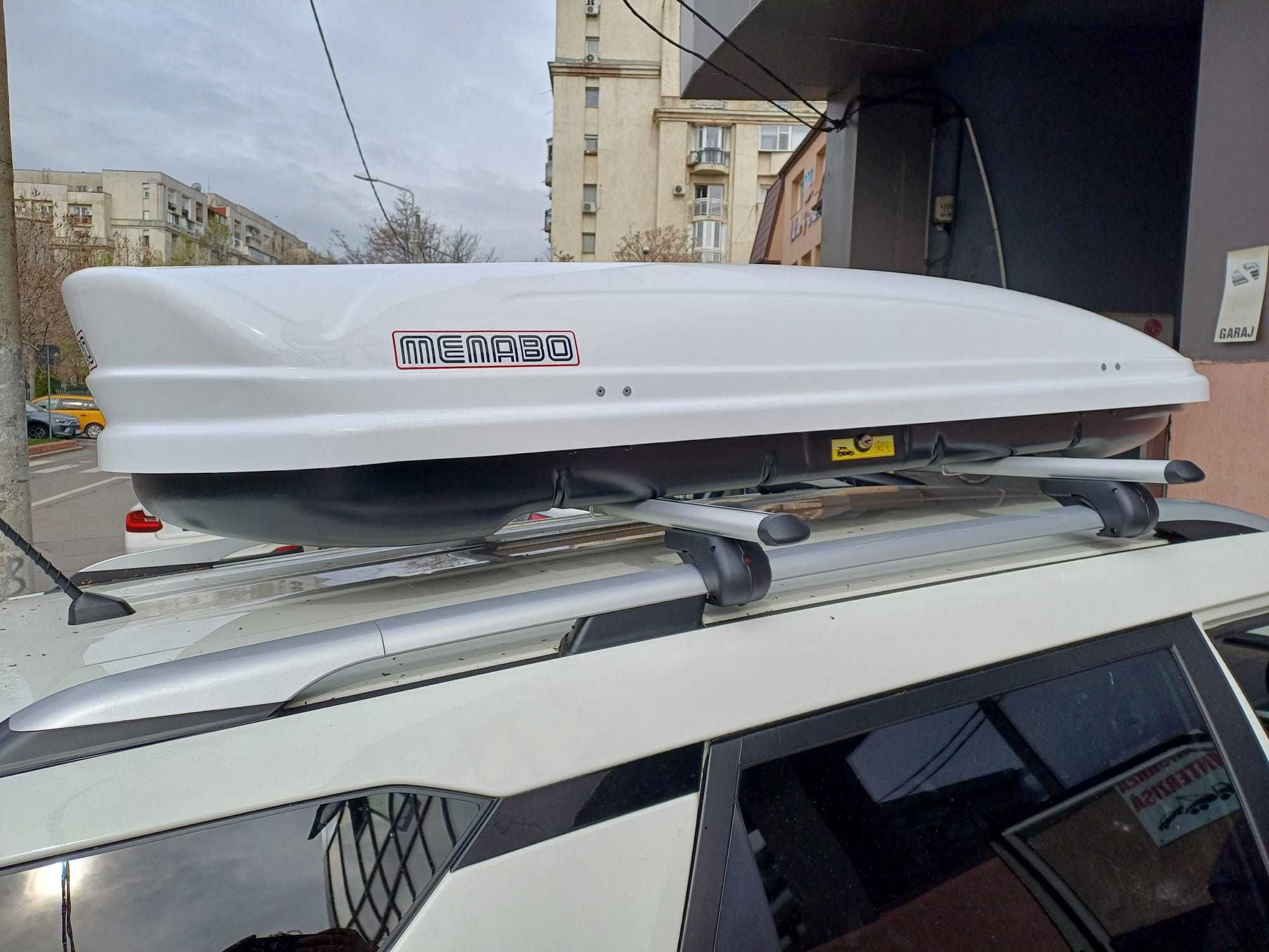 Багажник Кутия Автобокс за автомобил MENABO Mania 400L Бял 165/79/36CM