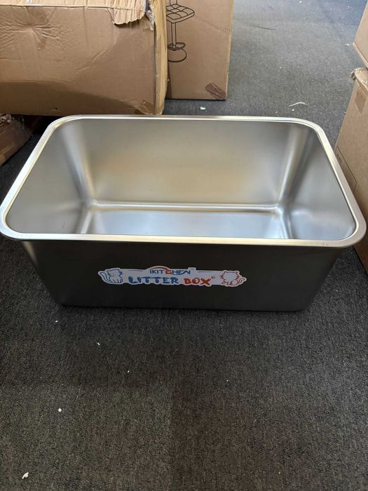 Ladă nisip inox iKitchen, mare, antiderapantă, anti-miros