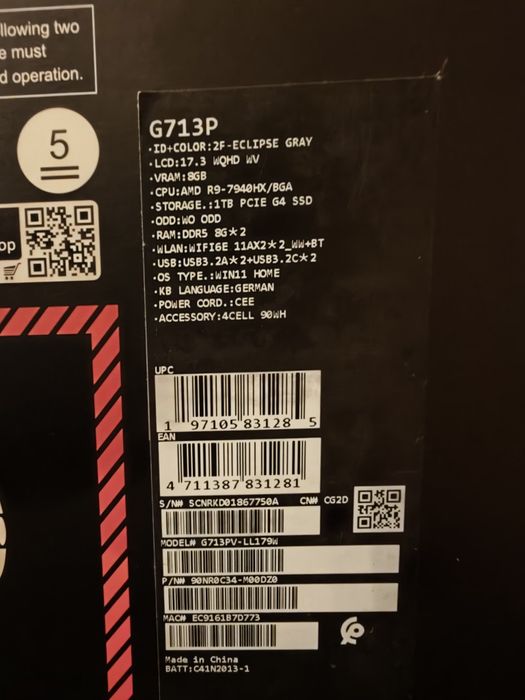 asus rog strix g17 g713pv