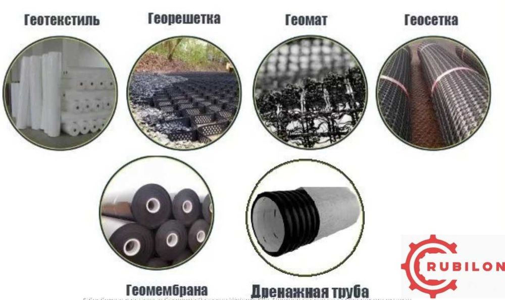 Геотекстиль/геомембрана/геосетка/геоматы/габионы/пароизоляция/дренаж