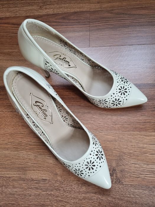 pantofi crem piele Guban