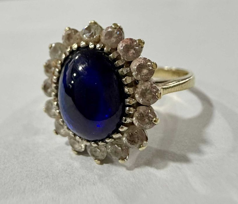 Златен пръстен със син камък 4.16 грама 14карата 585