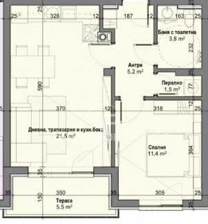 Двустаен апартамент Коматево