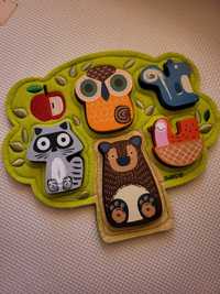 Puzzle lemn cu animale stil Montessori
