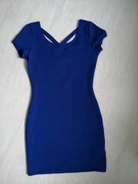 Вталена синя рокля - безплатна доставка