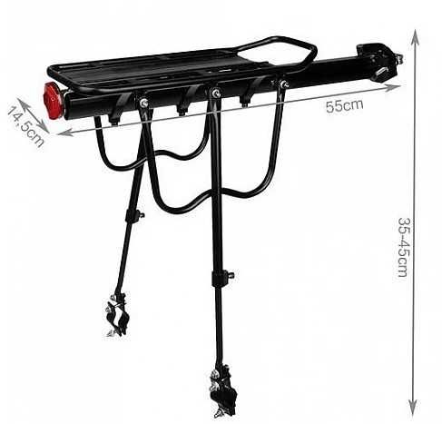 Вело багажник за колело със светлотразител до 50кг