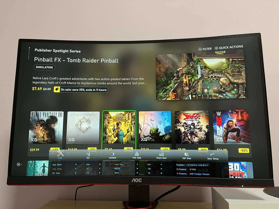 Продавам: гейминг монитор AOC C27G2ZU VA 240hz 27" 1080p