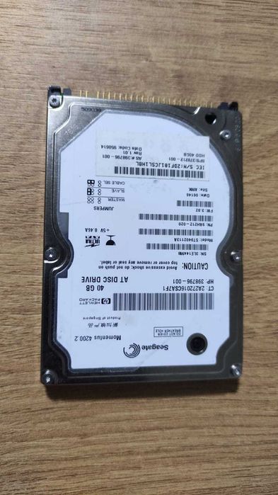 Жесткий диск для ноутбука Seagate 40Gb IDE. Состояние неизвестно