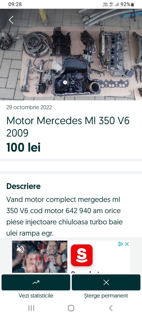 Motor Mercedes V 6 3.0 2009