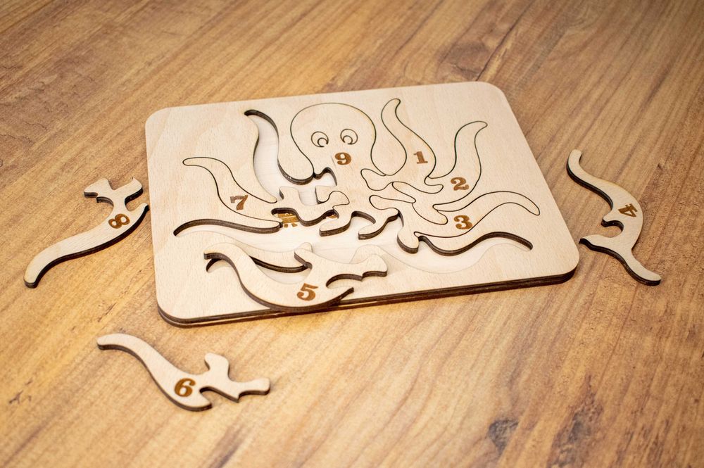 Образователни дървени пъзели с числа (различни видове)