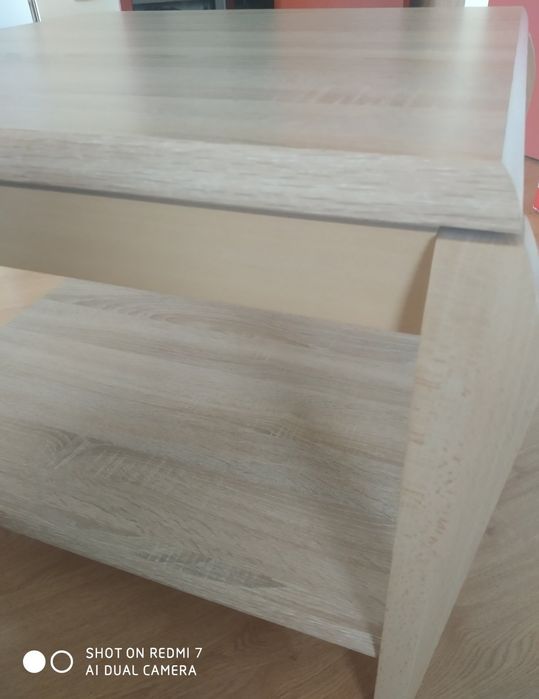 Холна маса, цвят дъб сонома, МДФ и масив