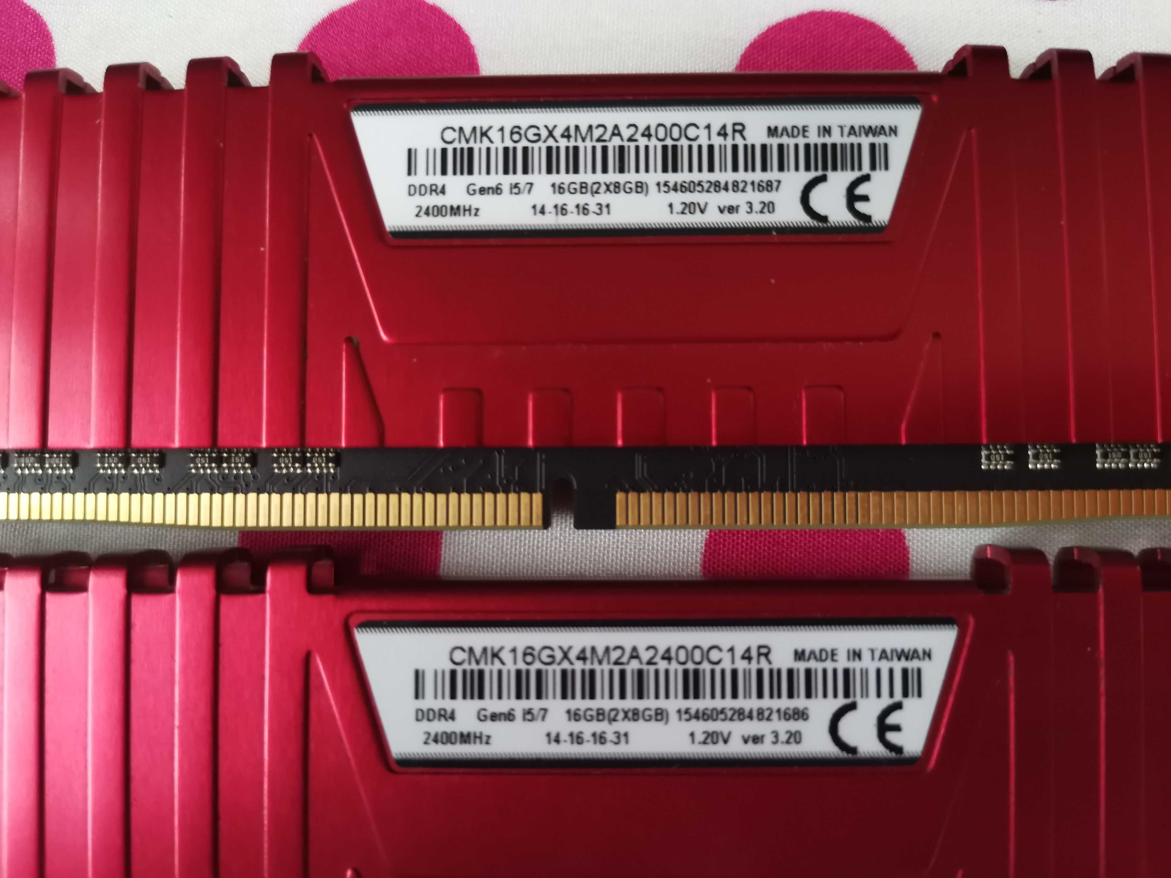Memorie Corsair Vengeance LPX RED 16GB DDR4 2400MHz Desktop.
