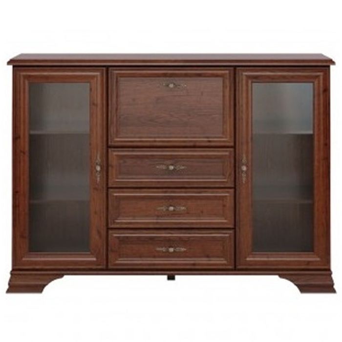 Высокий комод с витриной