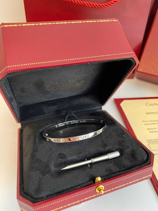 Cartier LOVE Bracelet Slim 17 White Gold 750 cu Cutie