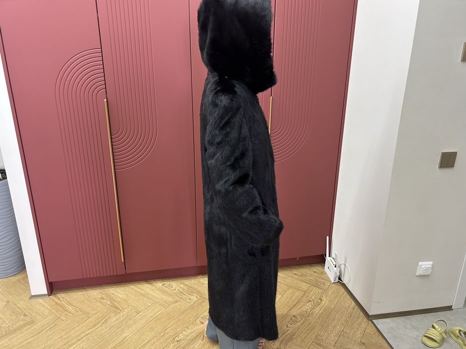 Шуба норковая с капюшоном