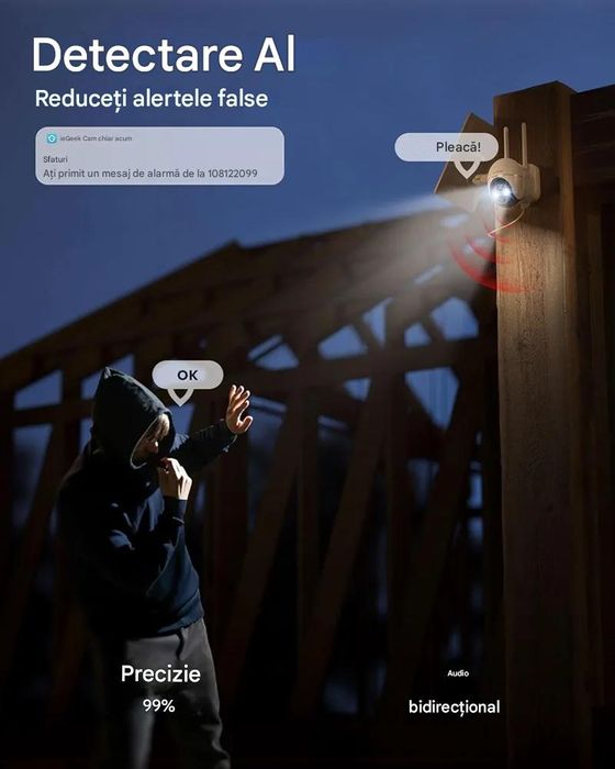 Cameră supraveghere solara  ieGeek 4G exterior 360° SIM CARD NOUA