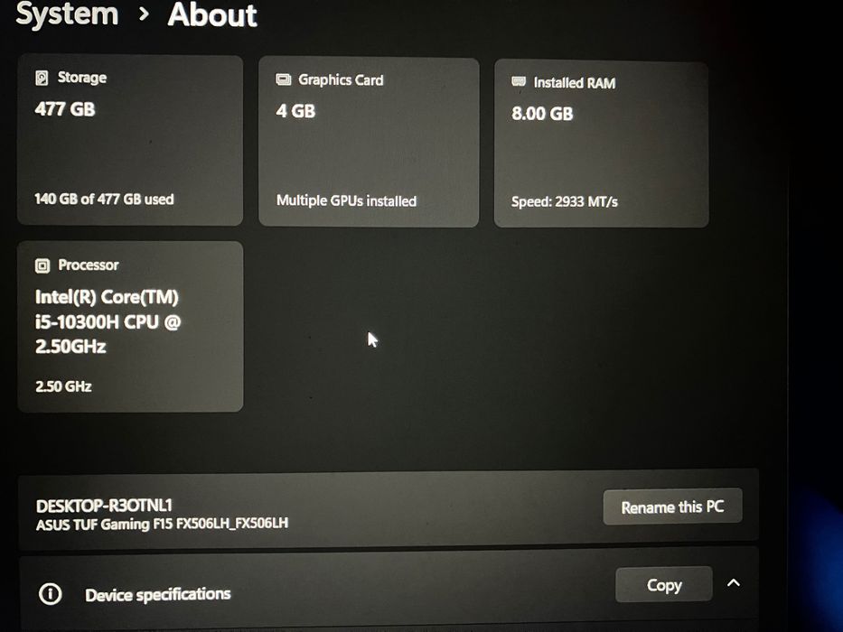 Asus TUF Gaming F15 2022