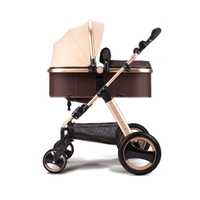 Carucior litle bird , cu suspensii , Maro (Beige) 2in 1 transformabil