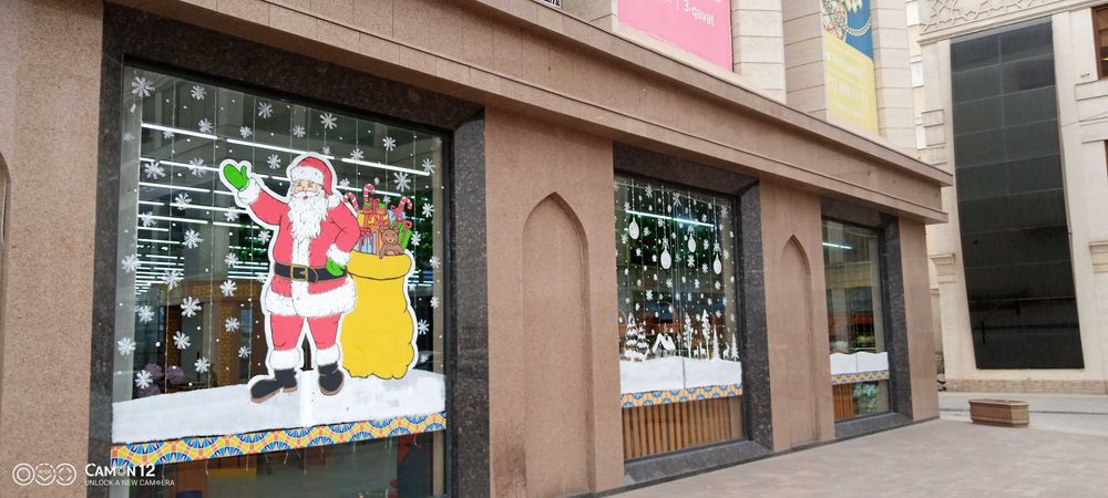 Yangi yil oynaga rasm chizamiz Rassom Рисовать Новый год окно Художник