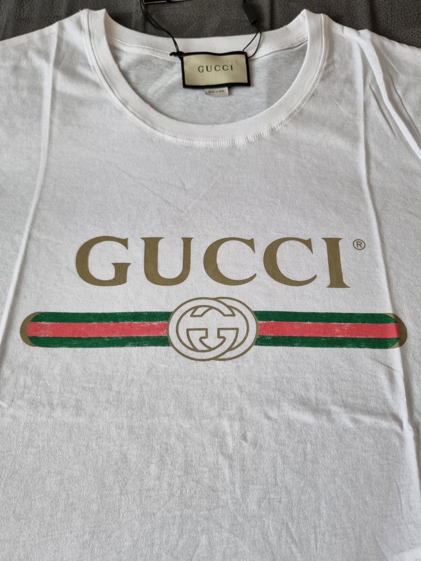 Gucci Oversize washed T-shirt with Gucci logo Намаление за последни