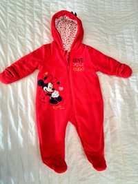 Salopeta /combinezon de fleece, Minnie Mouse, mărimea 6-9 luni