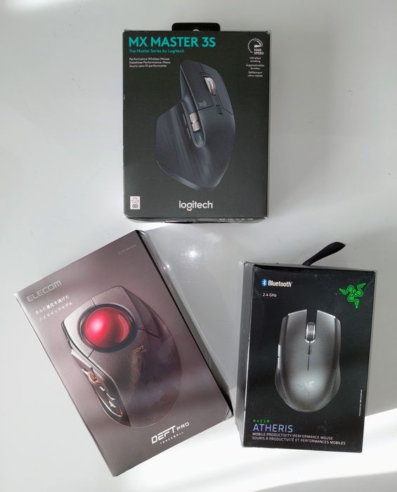 Mouse gaming RAZER Atheris. Elecom Deft Pro. Logitech MX Master 3S.