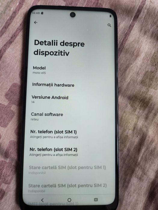 Motorola e15 nou 4/64gb android 14 dual sim liber de rețea  perfect ok