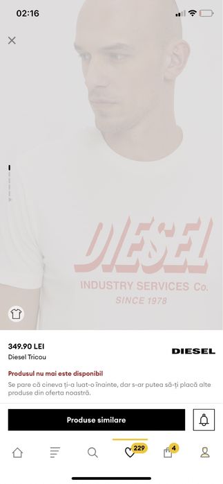 Tricou Diesel original 100% nou cu eticheta cu ambalaj marimea XL