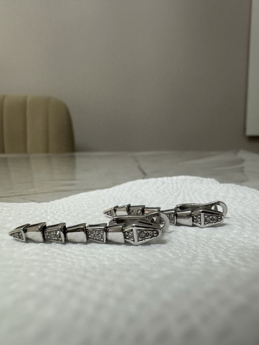 Bulgari серьги белое золото