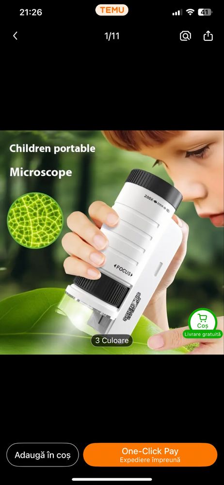 Mini microscop de mana