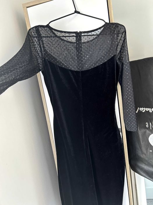 Rochie neagră catifea Ginette