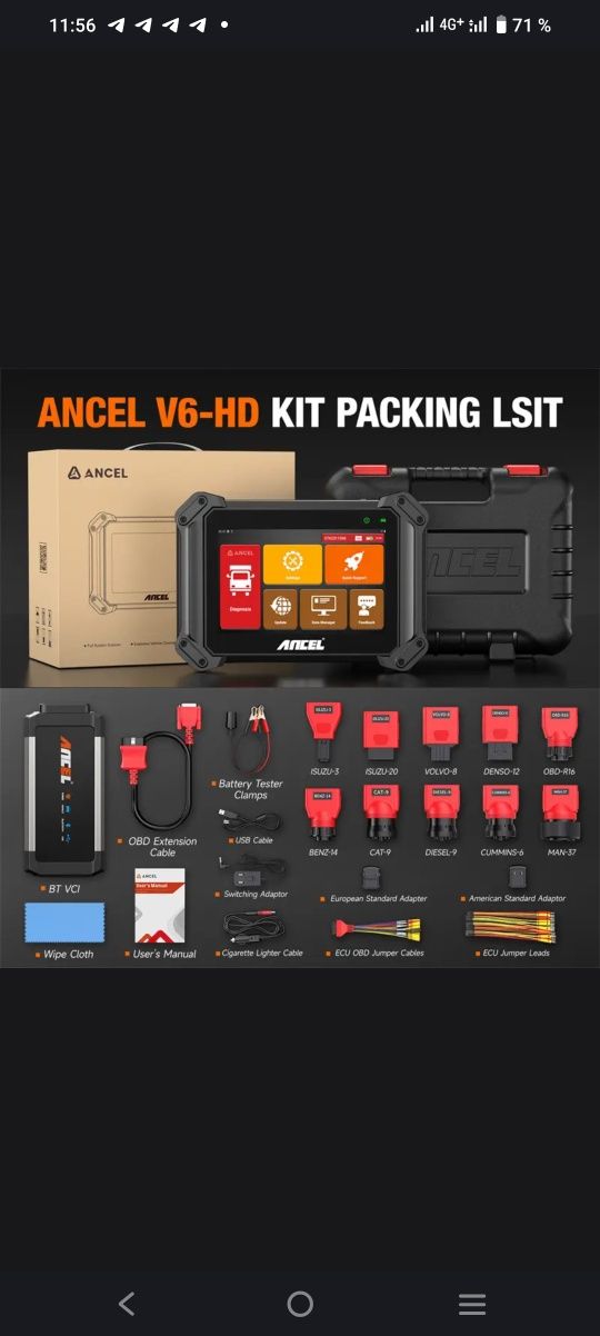Ancel V6 pro HD skaner