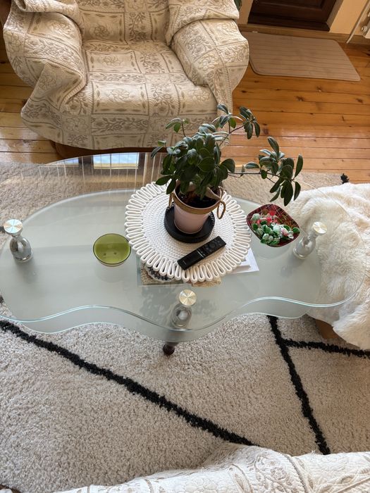 Холна маса две нива стъкло