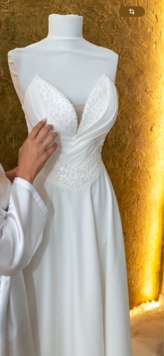 Rochie de mireasa cu corset reglabil XS-M